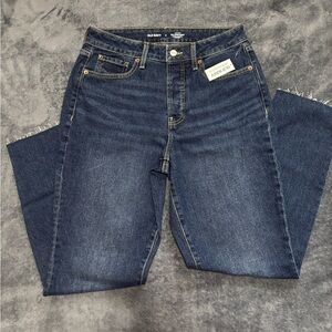 Old Navy NWT Women’s OG Straight, High-Rise Dark Blue Jeans